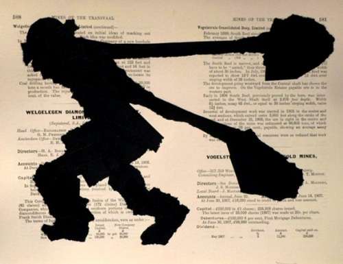 RED HOT SALE!! William Kentridge - Village Deep - Chinecolle silhouette - Very rare! Bid now!!
