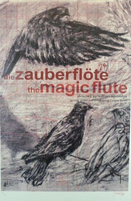 William Kentridge - The magic flute - Limited edition lithographic exhibition poster - Bid now!