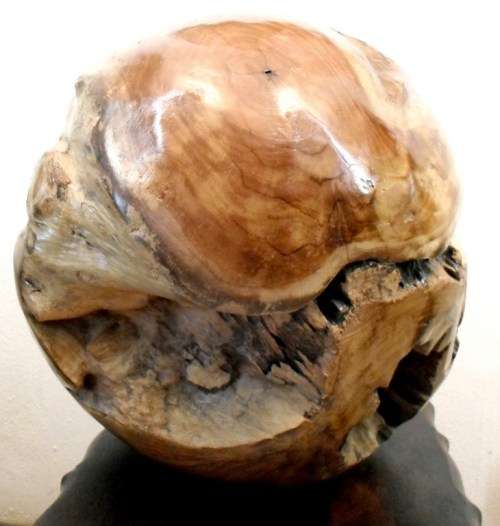 Massive sculptured wooden ball