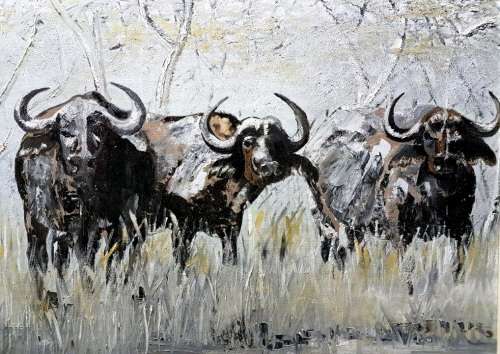 Faan Grobler - Buffels - Painted with pallet knife