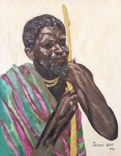 Jocelyne Horn - Old man with walking stick