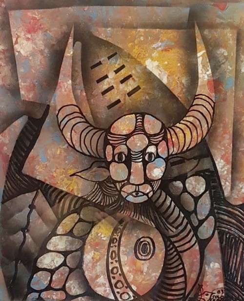 Solomon Sekhalelo - Abstract Warrior - A stunner!! Bid now!