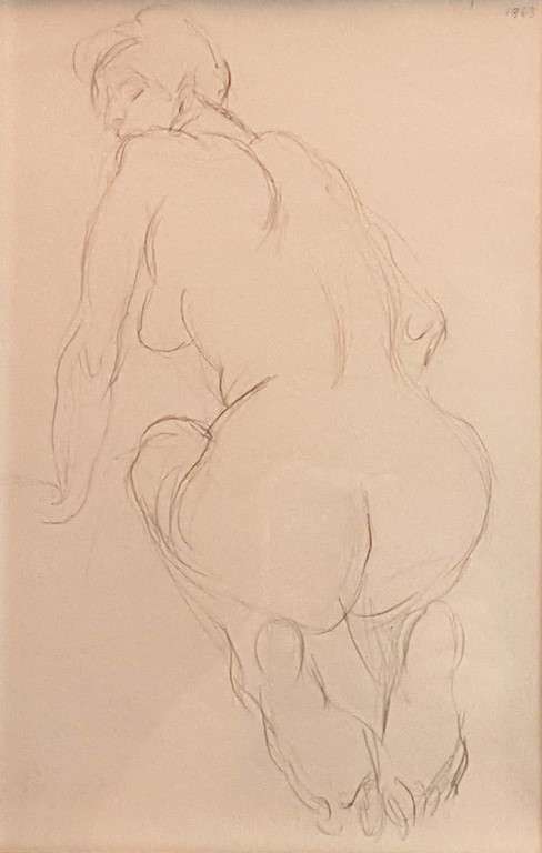 Mary Hillhouse - Nude study - A Magnificent pencil drawing - Bid now!