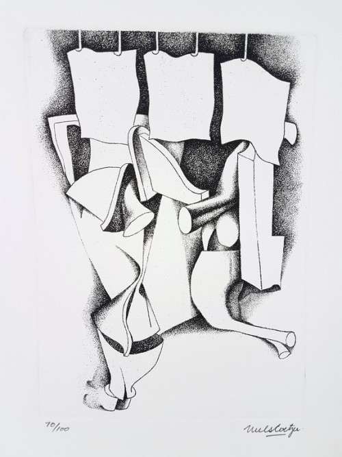 Neels Coetzee - Abstract forms -  Limited edition soft ground etching - Investment art! Bid now!