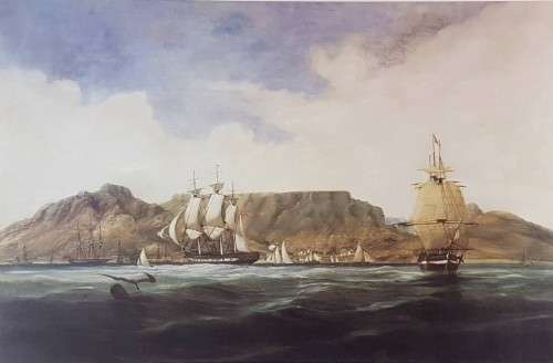 Thomas Baines - Table Bay 1845 - A stunning print!! Beautiful frame! Low price, bid now!