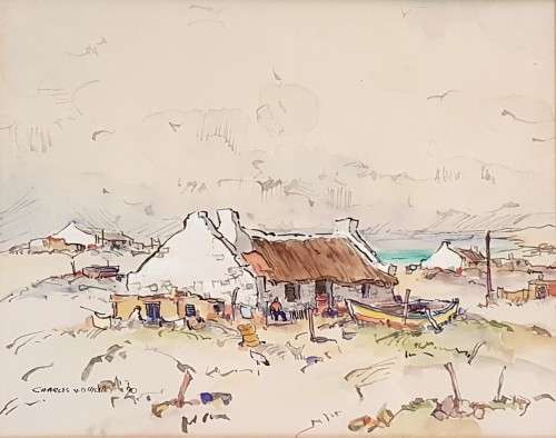 Charles van der Merwe - Fisherman's houses - A stunning little treasure! Low price!