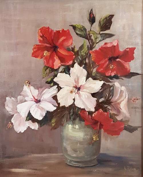 L Roberts - Still life flower arrangement - A beautiful oil painting! - Bid now!