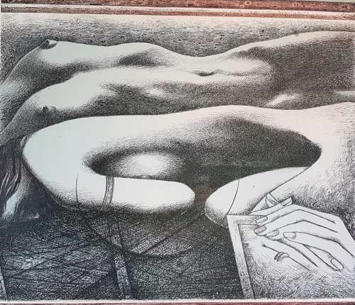 Baldinelli - Nude study 2 - Colored lithograph - Proof - A stunning piece!! Bid now!