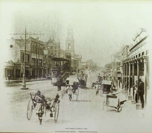 Historical reproduction print - West Street, Durban 1905