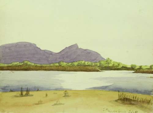 JAW Miller-Cranko - Lake scene with mountain 1947