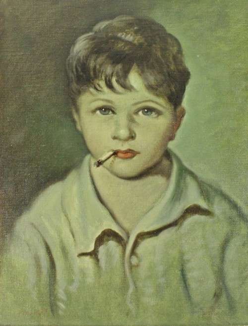 Boy smoking - Print on canvas