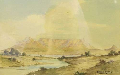 Gabriel de Jongh - SA Master - Table Mountain - Investment art at its finest!! Bid now!!