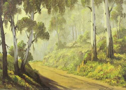 F Wort - Forest scene - Beautiful! Low price, bid now!!