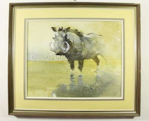 Warthog - Mixed media painting