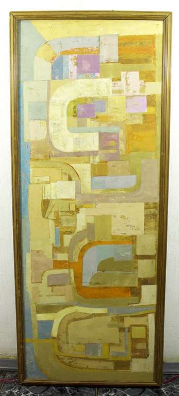 Very large abstract - 163cm x 61cm - A beautiful oil painting! - Low price, bid now!