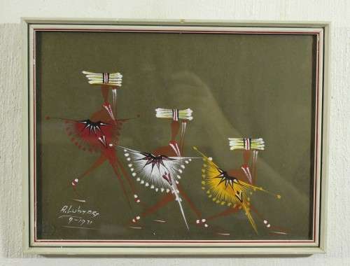 Lubyart - Dancers - A beautiful mixed media painting! Low price, bid now!!