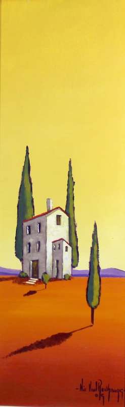 Nic van Rensburg - House in a landscape - Magnificent investment art!! - Bid now!! Free courier!