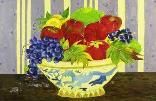 Pomegranate`s in a fruit bowl