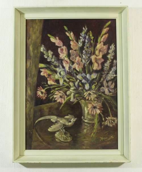 D Geldenhuys - Still life oil