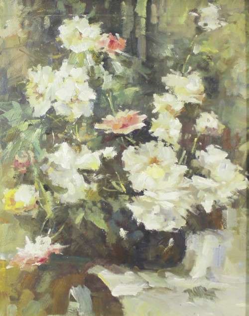 Still life flowers - Unsigned oil painting