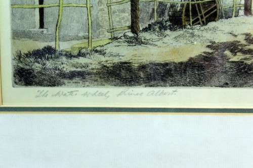 Reg Jordan - Etching - The water wheels, Prince Albert