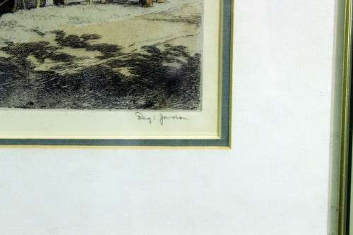 Reg Jordan - Etching - The water wheels, Prince Albert