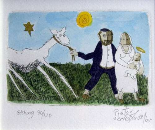 Pieter van der Westhuizen - Stubborn Donkey - A beautiful etching! Bid now! *Free courier!