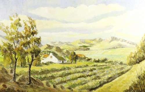 Esmond - Farmhouse with fields - 1950`s