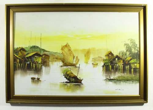 Chan - Oriental boat scene