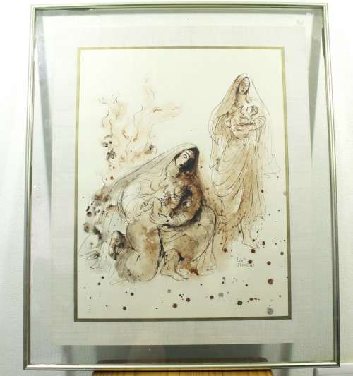 Izik Nubin - Two mothers with their babies
