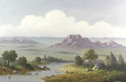 Victor Visser - Mountain and river scene