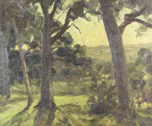 European school - Landscape - With lamp