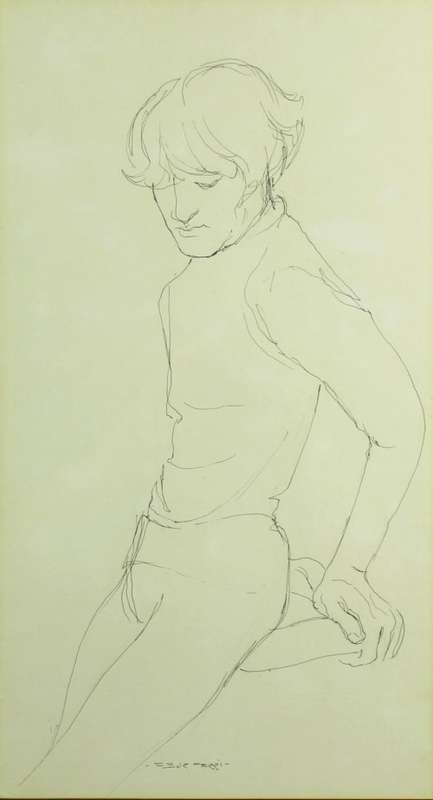 Fleur Ferri - Acrobat seated - Pen / Ink on paper