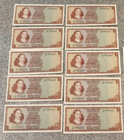 R1 - TW de Jongh - 10 Sequential numbers - Crisp & Uncirculated - Low price - Bid now!