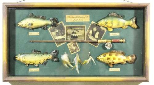 Fly fishing framed display