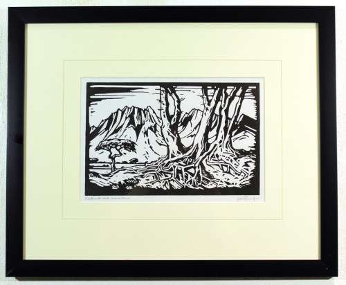 Pierneef - Treetrunks and mountains - A beautiful photo lithograph!! Bid now!