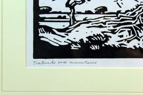 Pierneef - Treetrunks and mountains - A beautiful photo lithograph!! Bid now!