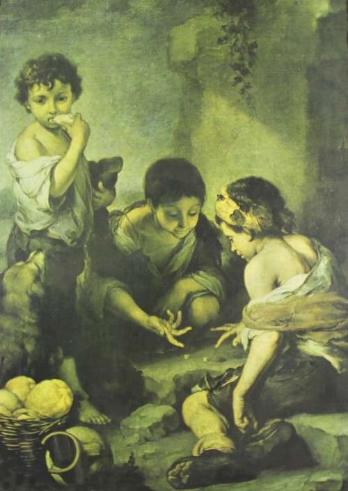 Bartolome Murillo - Children playing - A lovely print! - Giveaway price! - Bid now!!
