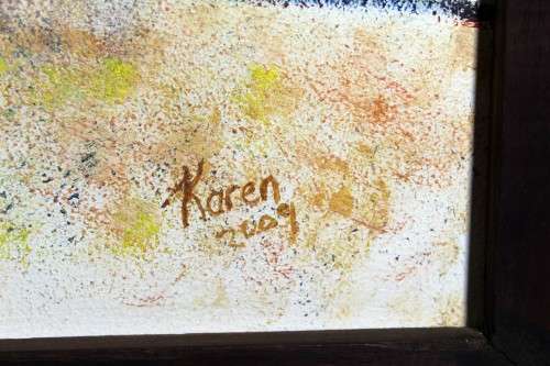 Karen - Blue pants walking - A beautiful oil! - Low price!! - Bid now!!