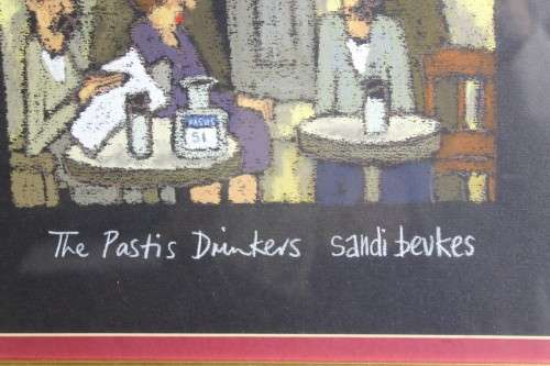 Sandi Beukes - The Pastis Drinkers - A magnificent treasure - Bid now! - *Free courier!