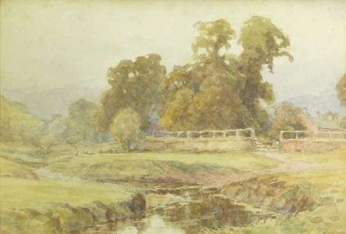 A Knight - Farm road over a river - Offered at a low price!! Bid now!