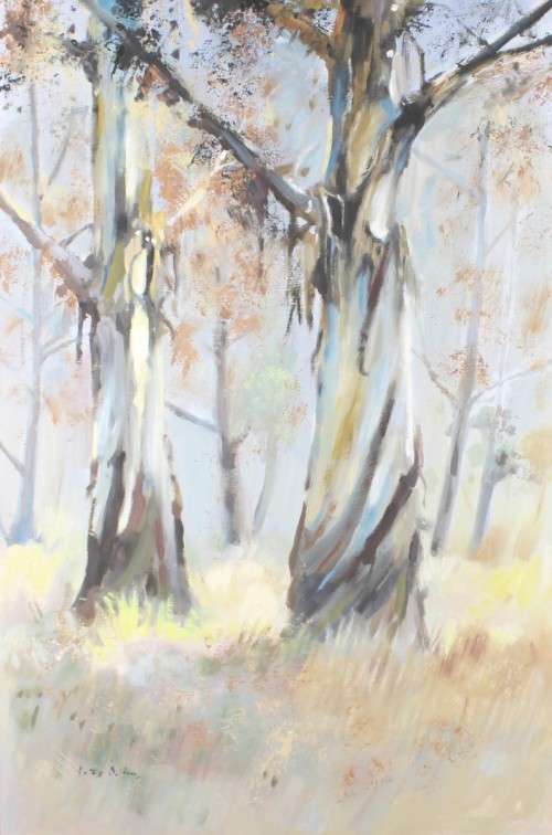 Pieter Botha - Blue gum trees - Stunning!! - Giveaway price! - Bid now!!
