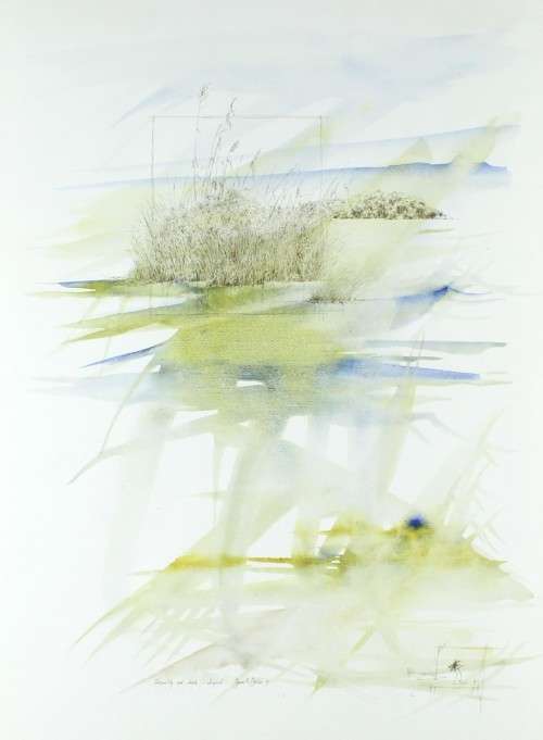 Bowen R Boshier - Tranquility and Death - Linyanti - A beautiful watercolor! Bid now!