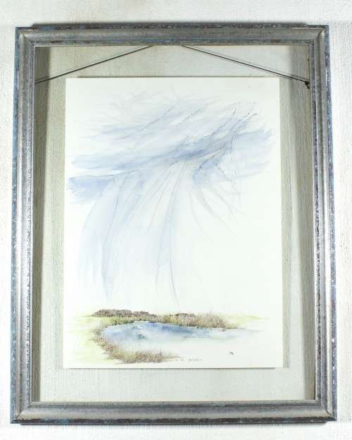 Bowen R Boshier - Linyanti River Rain - A beautiful watercolor! Bid now!