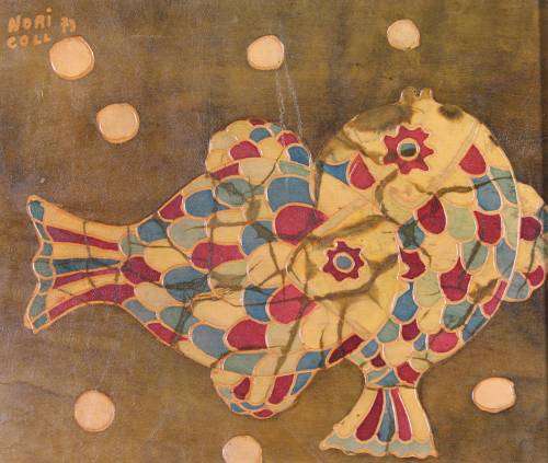 Nori Coll - Fishes - Batik on leather