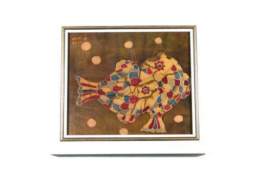 Nori Coll - Fishes - Batik on leather