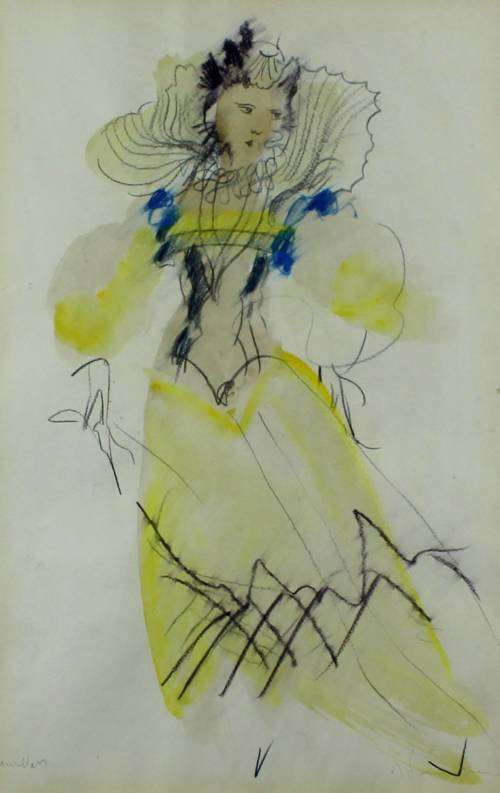 Fashion print - Retro chic with a lady in a yellow dress
