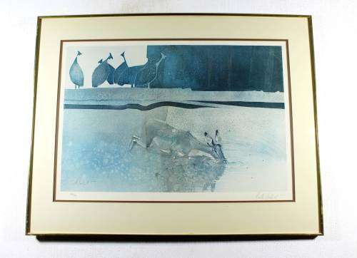 Keith Joubert - Limited edition lithoprint - Buck drinking