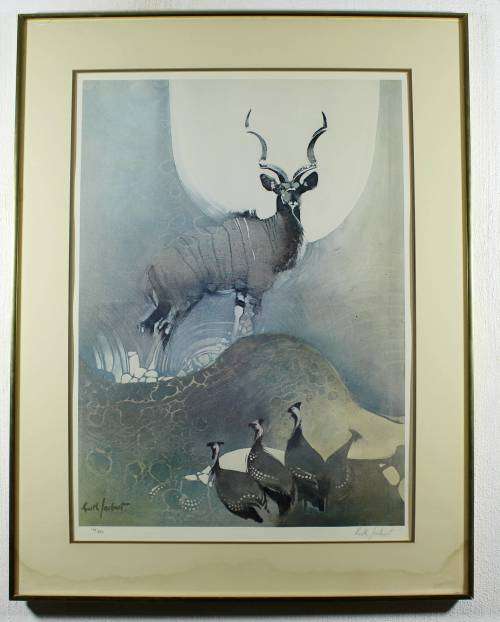 Keith Joubert - Limited edition lithoprint - Kudu - Offered at a low price!! Bid now!