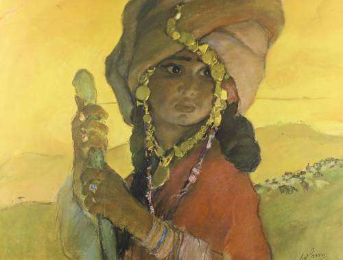 Abel Pann - Woman in Traditional Dress